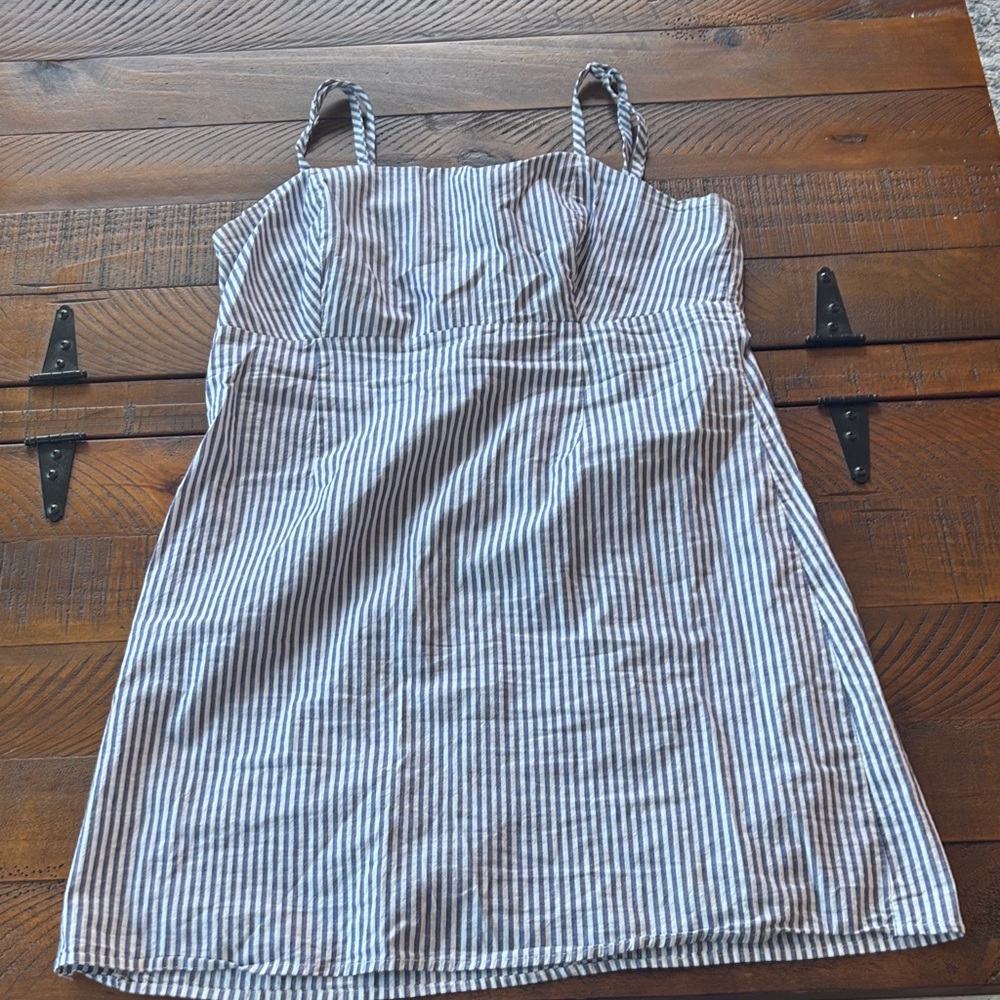Kendall & Kylie Navy and White Striped Mini Sundress